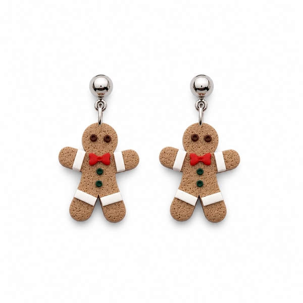 ELI & LOU - Clay Earrings in Gingerbread Man