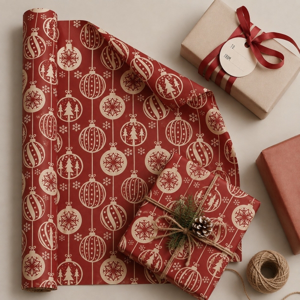 TIỆM CÁ TRỨNG - 'Bauble' Christmas Wrapping Paper