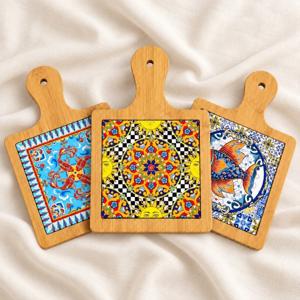 BÁT TRÀNG CERAMIC - Wood & Ceramic Pot Holder In Sun