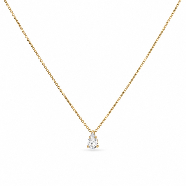 MIALIE - 18K Gold Plated Teardrop Crystal Pendant Necklace