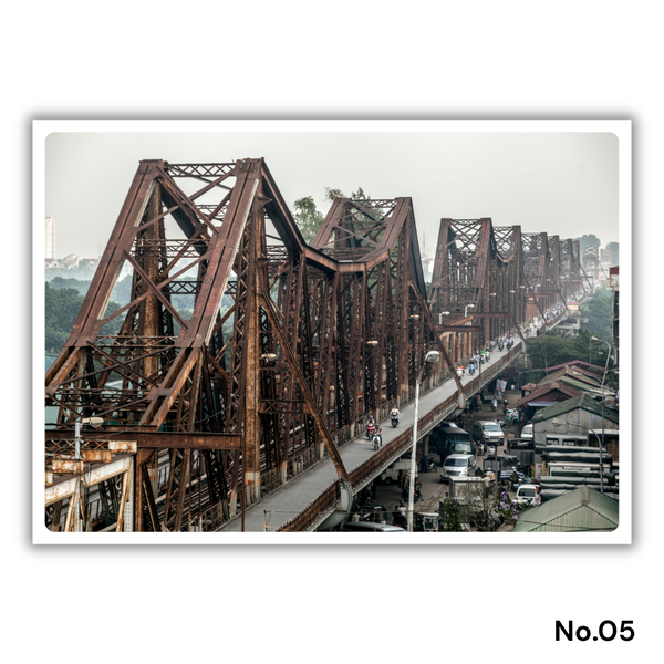 MARCUS LACEY - 'Long Bien Bridge' Postcard