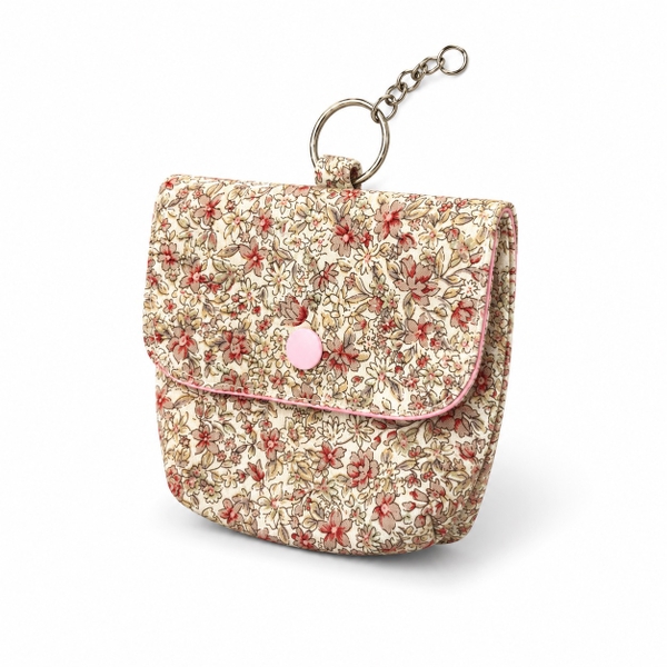 RUNG HANDMADE - 'Vintage Flower' Wallet Keychain With Flap