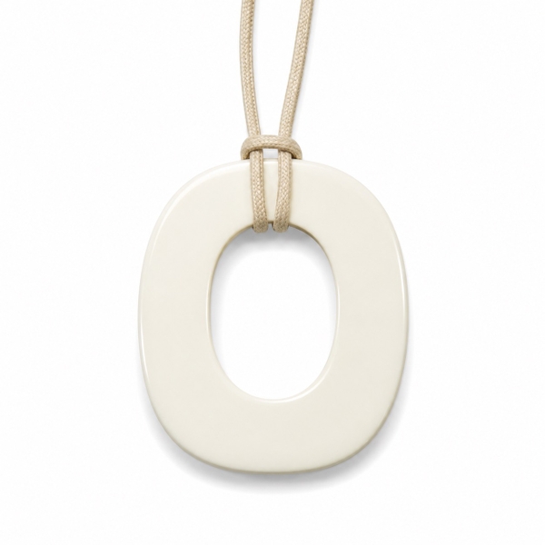 AZIET -  Buffalo Horn & Lacquer Necklace In White