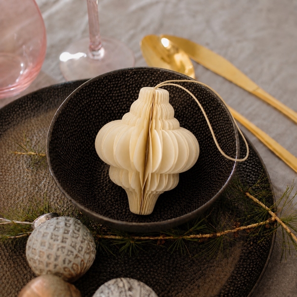 CHRISTMAS - Paper Ornament in Ivory Tiered Lantern