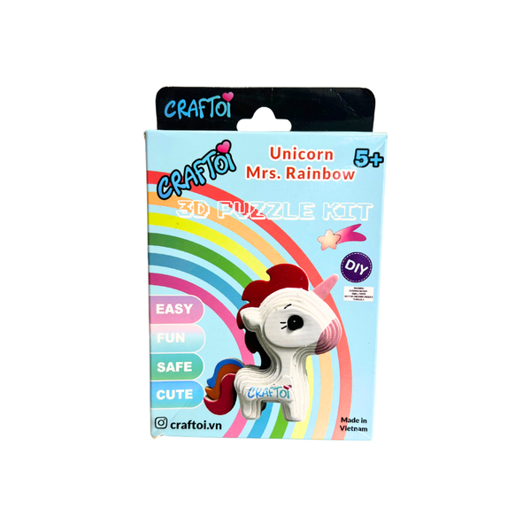 Craftoi - Unicorn Mrs. Rainbow 3D Puzzle Kit Toy
