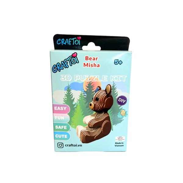 Craftoi - Bear Misha 3D Puzzle Kit Toy