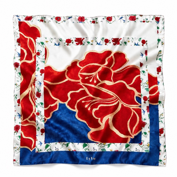 LY VU -  ‘Amoure’ Silk Carre Scarf