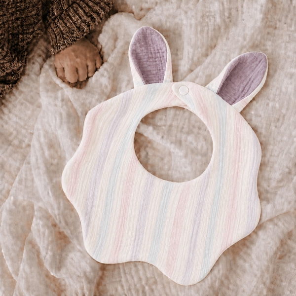 KID & BABY - Muslin Bunny Bib in Pastel Line