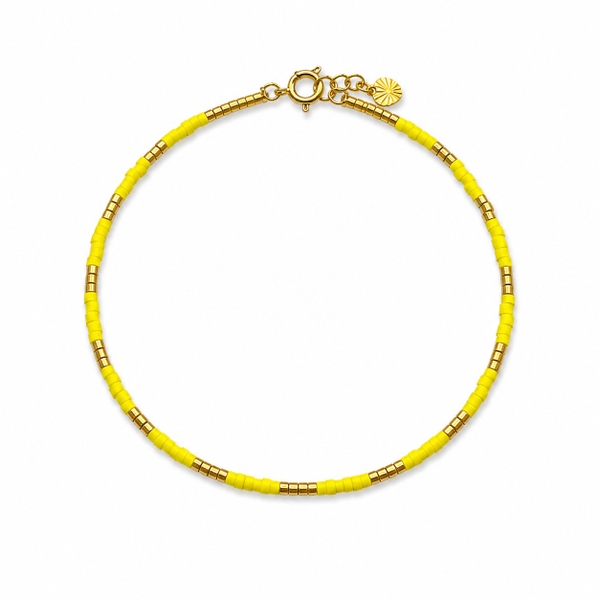 HUMANITY HANOI -  Lemon & 24K Gold Plated Bead Bracelet