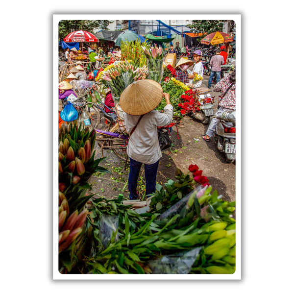 MARCUS LACEY - 'Lady In Flower Market' Postcard
