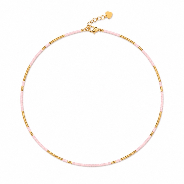 HUMANITY HANOI -  Lilac & 24K Gold Plated Bead Necklace