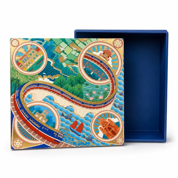 LA'ARTISAN - 'Đường Sắt Bắc Nam' Gold Plated Lacquer Box