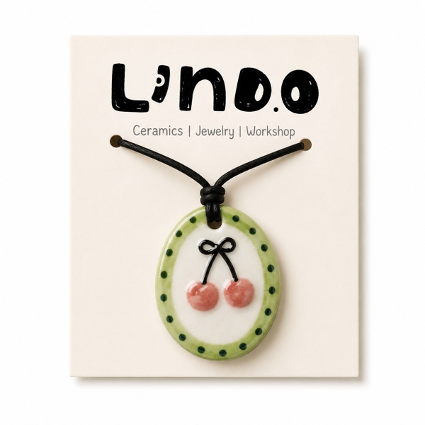 LINDO CRAFTS - Ceramic Necklace In Cherry