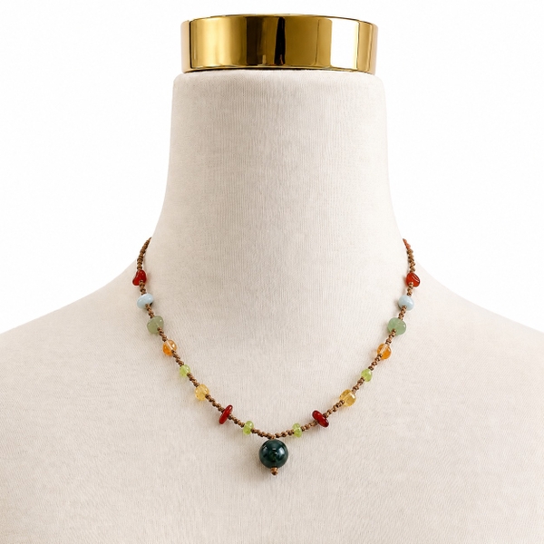 MERAKI TOWN - Mix Stone Necklace In Green Adventure