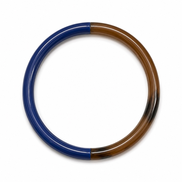 AZIET - Buffalo Horn & Lacquer Round Bracelet in Navy
