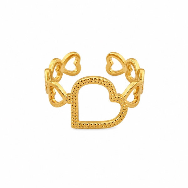 MIALIE - 18K Gold Plated Hollow Heart Ring