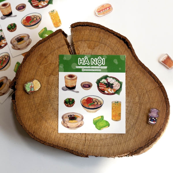 PHANHSHI STUDIO - ‘Hà Nội’ Mini Watercolor Sticker Sheet