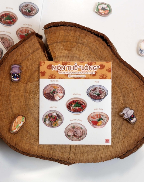 PHANHSHI STUDIO - ‘Món Thể Lỏng / Vietnamese Noodle Soup’ Mini Watercolor Sticker Sheet