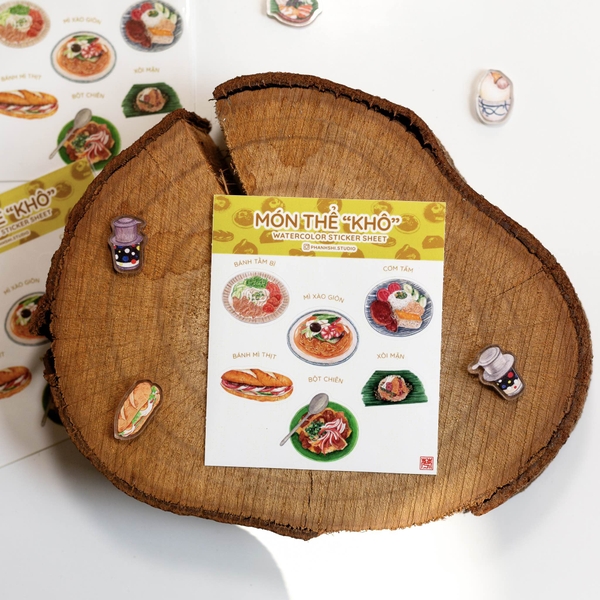 PHANHSHI STUDIO - ‘Món Thể Khô / Vietnamese Food’ Mini Watercolor Sticker Sheet