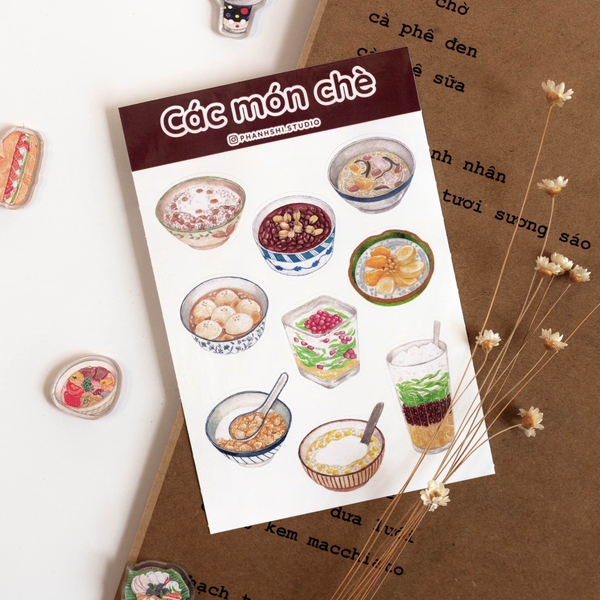 PHANHSHI STUDIO - ‘Các Món Chè / Vietnamese Sweet Soup' Watercolor Sticker Sheet