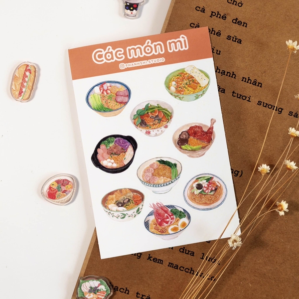 PHANHSHI STUDIO - ‘Các Món Mì - Noodle Dishes' Watercolor Sticker Sheet