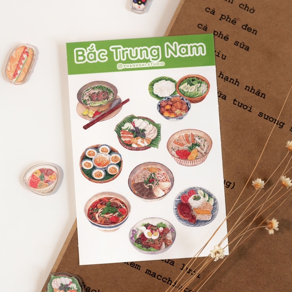 PHANHSHI STUDIO - ‘Bắc Trung Nam - Northern Central Southern' Watercolor Sticker Sheet