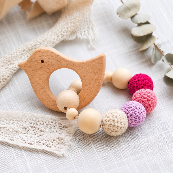 KID & BABY - Crochet Teething Toy in Bird