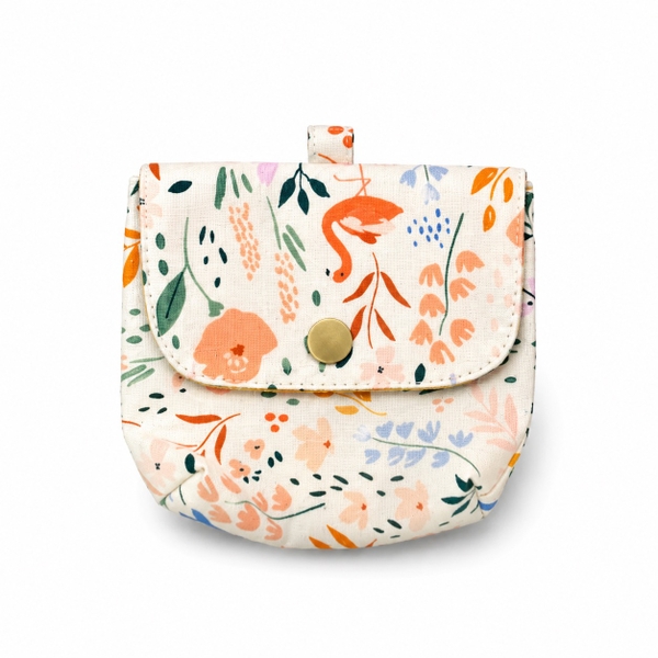 RUNG HANDMADE - 'Flamingo' Wallet Keychain With Flap