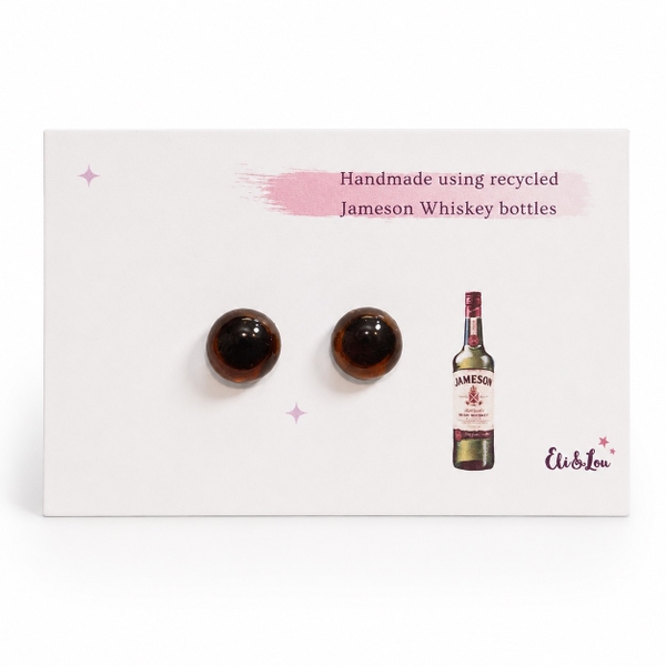 ELI & LOU Recycle Glass Earrings from Jameson Whiskey Bottle