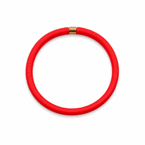 ELI & LOU - Polymer Clay Heishi Bracelet In Red