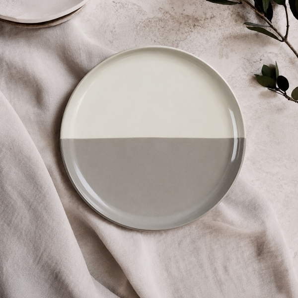 BÁT TRÀNG CERAMIC - Two Tone Plate in Brown