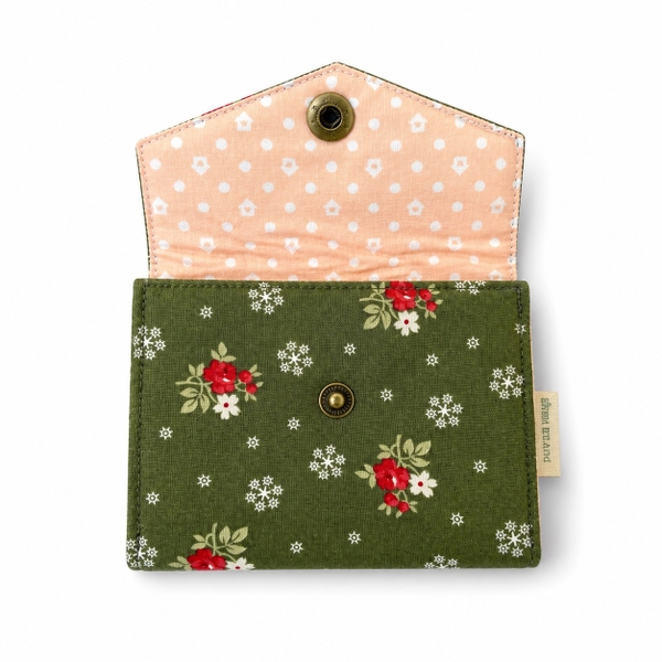 RUNG HANDMADE - 'Red & White Flower' Small Wallet