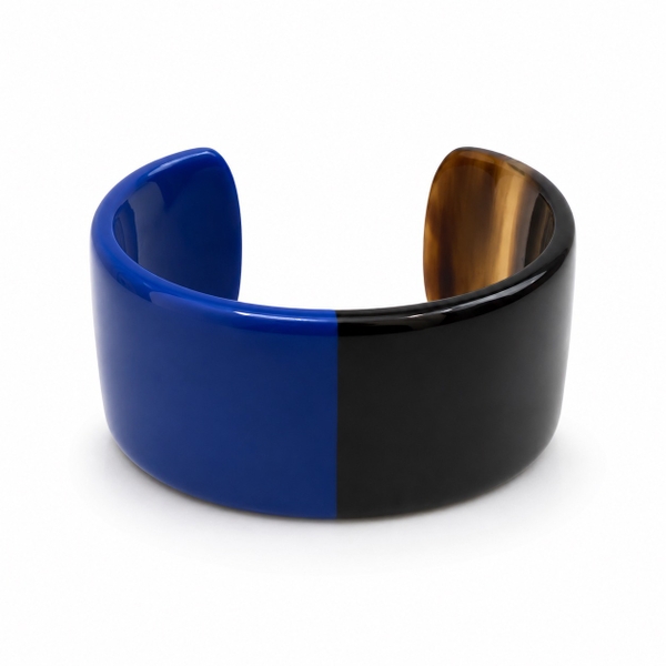 AZIET -  Buffalo Horn & Lacquer Cuff In Navy