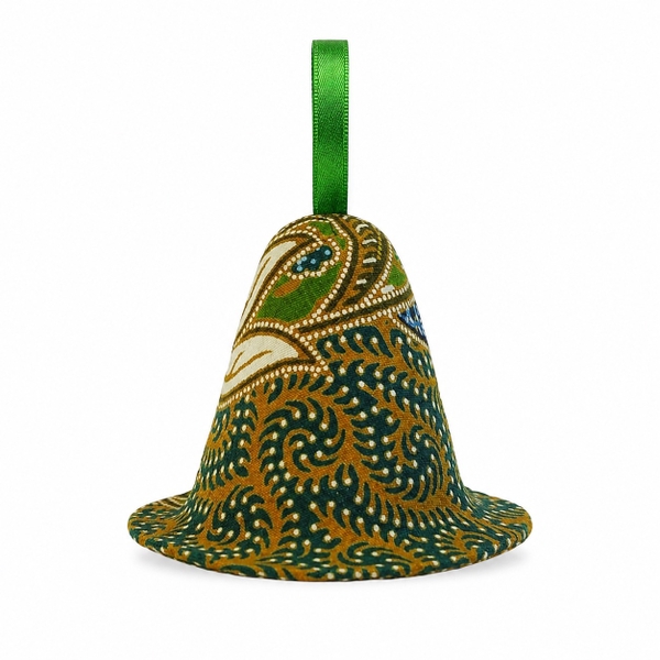 Mekong Quilts Christmas Ornament - Green Bell
