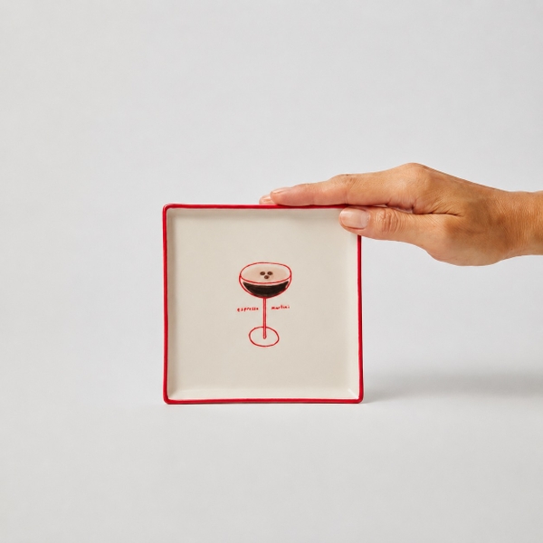 BÁT TRÀNG CERAMIC - ‘Espresso Martini’ Square Plate