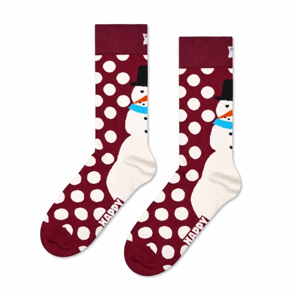CHRISTMAS - 'Snowman Polka Dot' Holiday Crew Socks