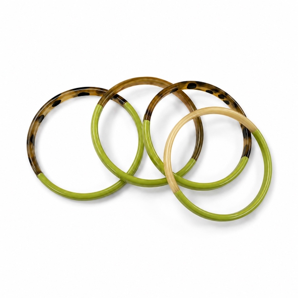 AZIET -  Buffalo Horn & Lacquer Set Bracelet in Green