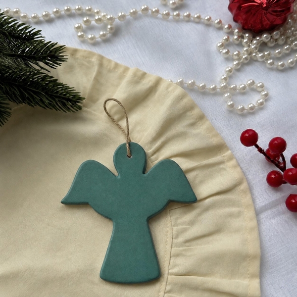BÁT TRÀNG CERAMIC - Christmas Ornament in Green Angel
