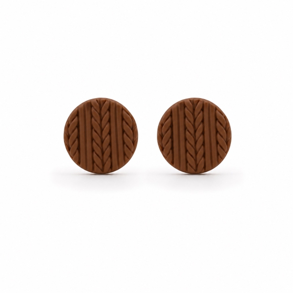 ELI & LOU - Clay Earrings in Brown Knot