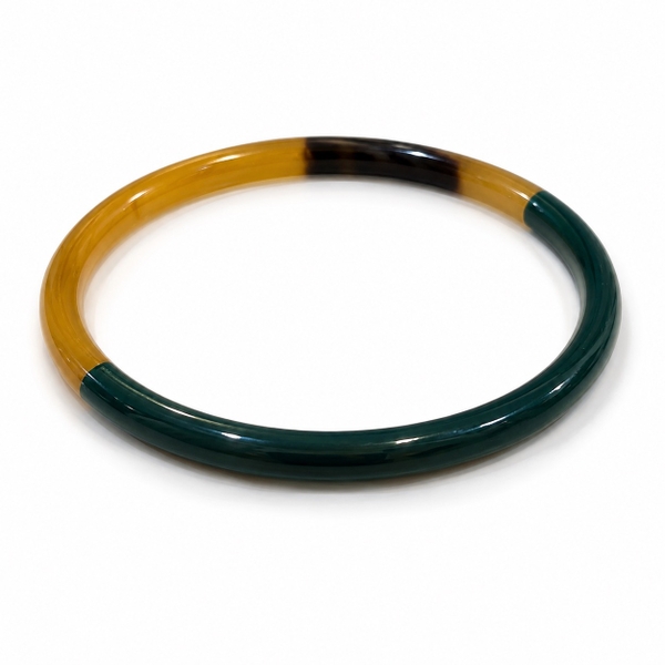 AZIET -  Buffalo Horn & Lacquer Round Bracelet in Teal