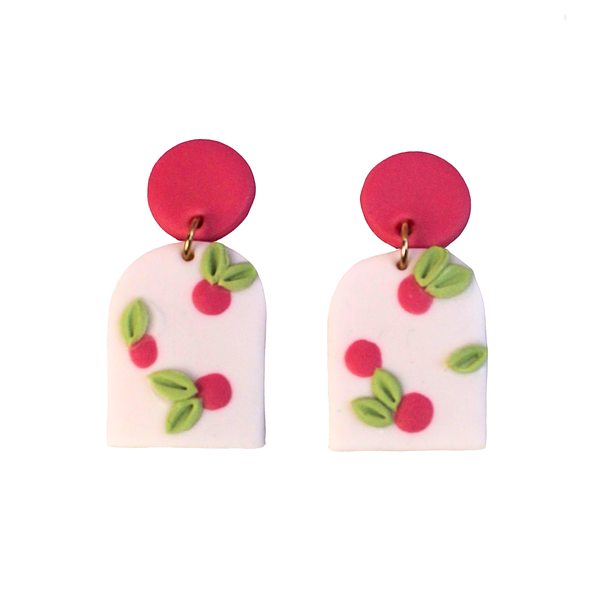 Colorful Zone - Clay Earrings with Fruity Pattern