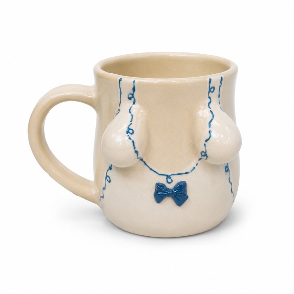 MEOW POTTERY - Monokini Mug in Blue Bow