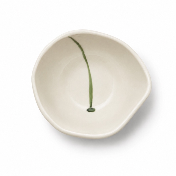 BAT TRANG - Ceramic Free Shape Sauce Bowl in Green Grass