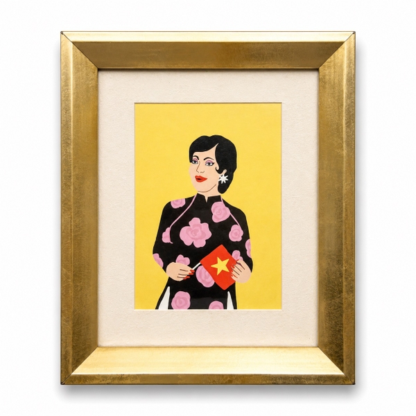 NICKI - 'Áo Dài in Yellow' Framed Art Print
