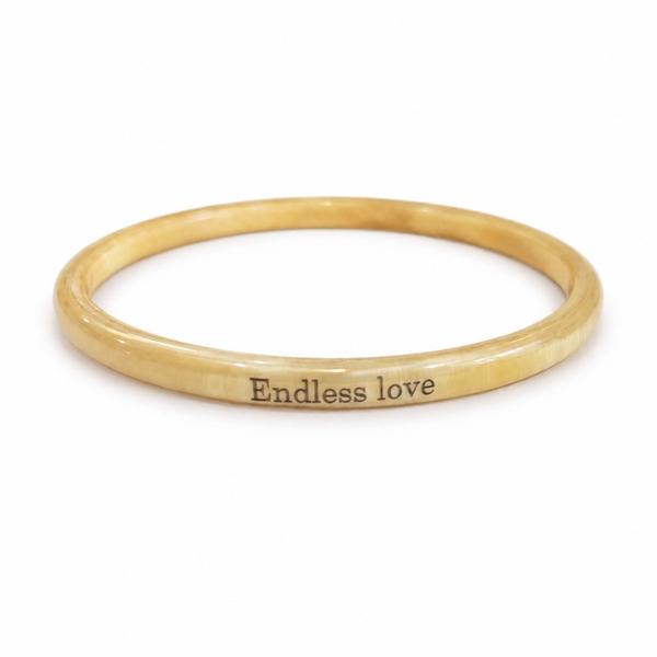 AZIET -  Buffalo Horn Quote Bangle ‘Endless Love’