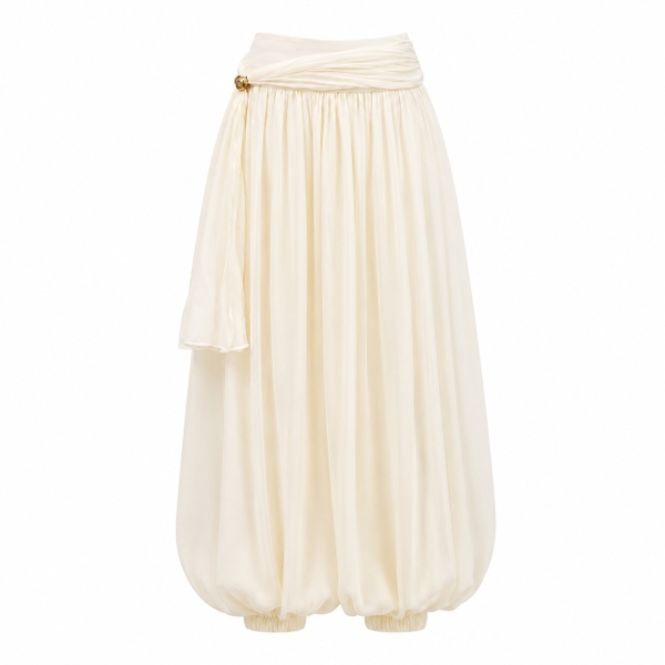 HUMANITY HANOI - Silk Balloon Pants In Beige