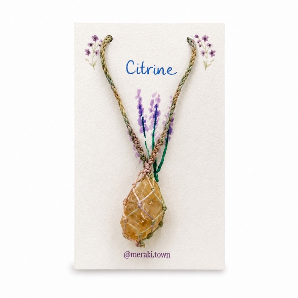 MERAKI TOWN - Macrame Necklace With Citrine Stone