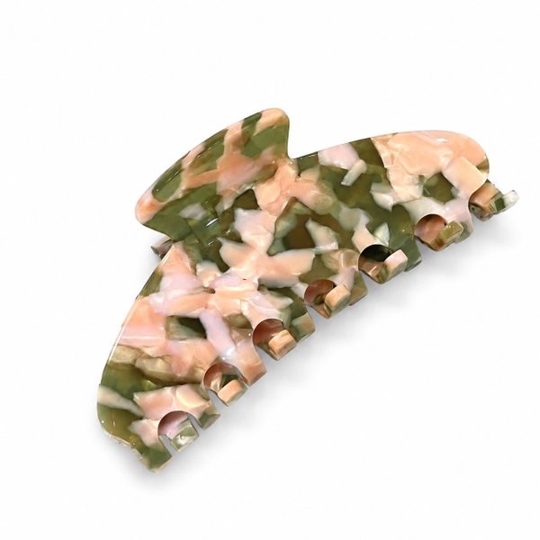 Heirloom Hair Claw - Pink & Green Marble