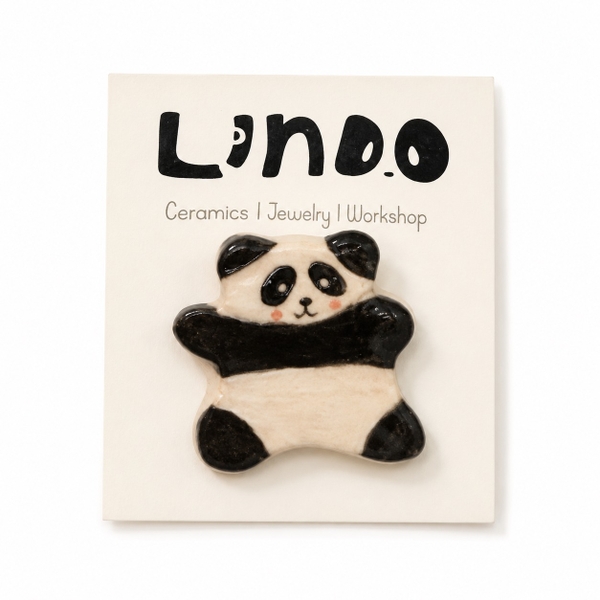 LINDO CRAFTS - Panda Ceramic Pin