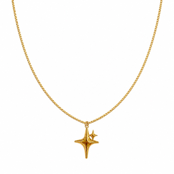 ROUGE - 18K Gold Plated Necklace With Sparkle Pendant